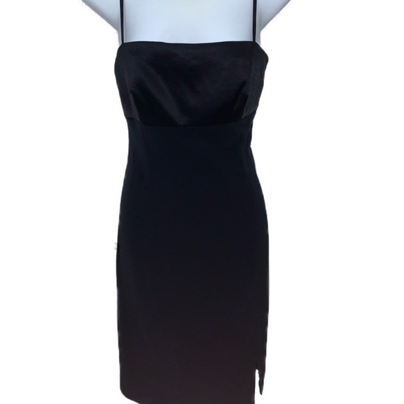 Vintage Jones New York Little Black Bodycon Dress Slip Side … - Picture 1 of 6